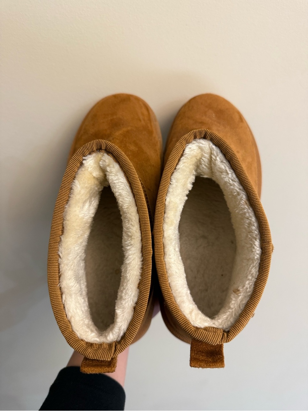 Suede Platform - Lined Fur Ankle Boots - Chestnut - Picture 3 of 5